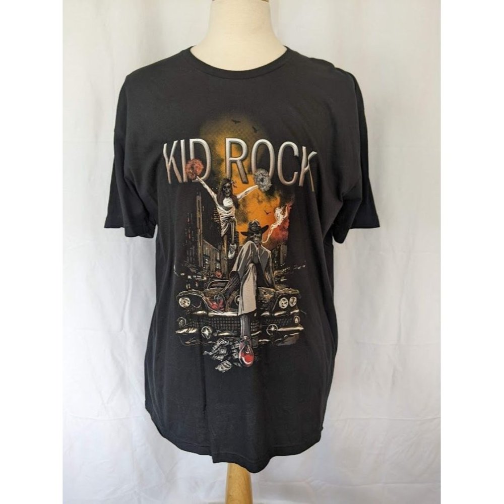 Men's Skeleton Kid Rock T Shirt Size XXL Black Cigar Graphic‎ American Badass